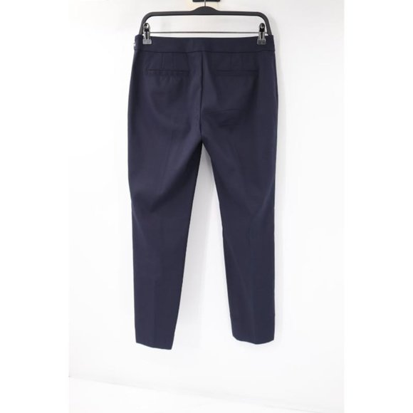 Tory burch pants women's 2 Caliie skinny ankle cotton blend blue gold logo - Picture 7 of 14